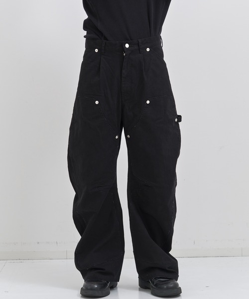 CONZ(コンズ)の「duck double knee curved leg pants(デニムパンツ・メンズ・グレー/カーキ/ブラック/ホワイト/ピンク/ライトブラウン・1/3/2)」の15枚目の写真