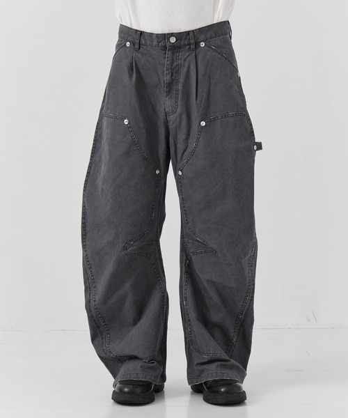 CONZ(コンズ)の「duck double knee curved leg pants(デニムパンツ・メンズ・グレー/カーキ/ブラック/ホワイト/ピンク/ライトブラウン・1/3/2)」の22枚目の写真