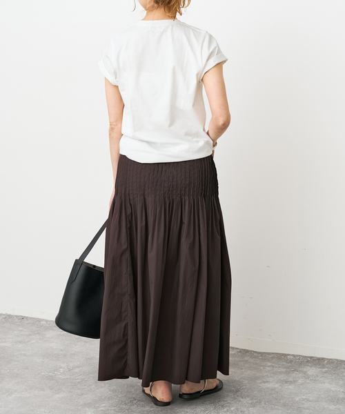 Spick & Span（スピックアンドスパン）の「《手洗い可》CO/PAシアータイプライターギャザースカート（スカート・レディース・ホワイト系その他/ブラウン・36/38）」の18枚目の写真
