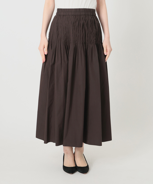 Spick & Span（スピックアンドスパン）の「《手洗い可》CO/PAシアータイプライターギャザースカート（スカート・レディース・ホワイト系その他/ブラウン・36/38）」の19枚目の写真