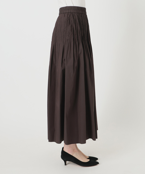 Spick & Span（スピックアンドスパン）の「《手洗い可》CO/PAシアータイプライターギャザースカート（スカート・レディース・ホワイト系その他/ブラウン・36/38）」の22枚目の写真