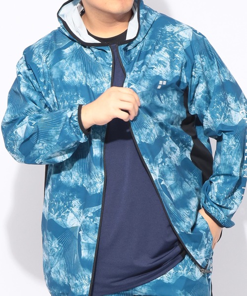 EXCELLENT FINE(エクセレント ファイン)の「パーカー 長袖 総柄 メンズ 大きいサイズ ドライ ストレッチ フルジップ パーカー EXCELLENT FINE (エクセレントファイン)(パーカー・メンズ・ライトグレー/ブルー/ブラック・X1(3L~4L)/X2(4L~5L)/X3(6L~7L))」の3枚目の写真