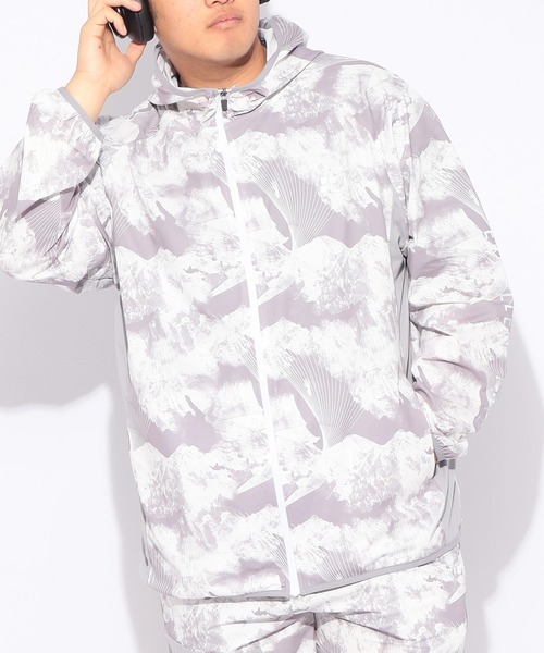 EXCELLENT FINE(エクセレント ファイン)の「パーカー 長袖 総柄 メンズ 大きいサイズ ドライ ストレッチ フルジップ パーカー EXCELLENT FINE (エクセレントファイン)(パーカー・メンズ・ライトグレー/ブルー/ブラック・X1(3L~4L)/X2(4L~5L)/X3(6L~7L))」の2枚目の写真