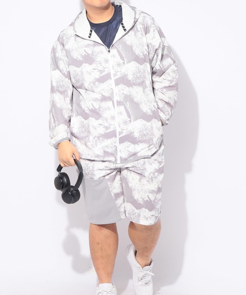 EXCELLENT FINE(エクセレント ファイン)の「パーカー 長袖 総柄 メンズ 大きいサイズ ドライ ストレッチ フルジップ パーカー EXCELLENT FINE (エクセレントファイン)(パーカー・メンズ・ライトグレー/ブルー/ブラック・X1(3L~4L)/X2(4L~5L)/X3(6L~7L))」の9枚目の写真