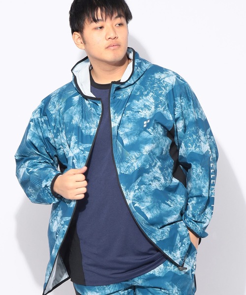 EXCELLENT FINE(エクセレント ファイン)の「パーカー 長袖 総柄 メンズ 大きいサイズ ドライ ストレッチ フルジップ パーカー EXCELLENT FINE (エクセレントファイン)(パーカー・メンズ・ライトグレー/ブルー/ブラック・X1(3L~4L)/X2(4L~5L)/X3(6L~7L))」の13枚目の写真