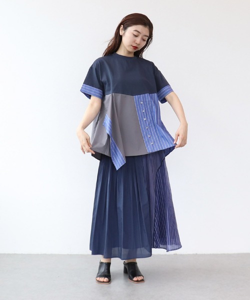 Cepica（セピカ）の「STRIPE COLORED TOPS（シャツ/ブラウス・レディース・ネイビー・FREE）」の2枚目の写真