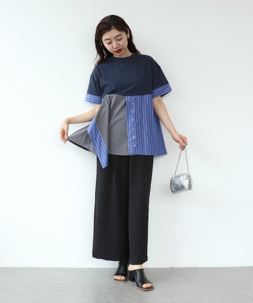 Cepica（セピカ）の「STRIPE COLORED TOPS（シャツ/ブラウス・レディース・ネイビー・FREE）」の4枚目の写真
