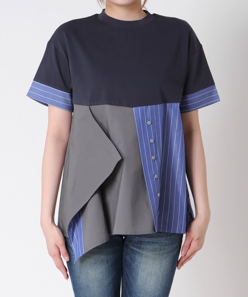 Cepica（セピカ）の「STRIPE COLORED TOPS（シャツ/ブラウス・レディース・ネイビー・FREE）」の6枚目の写真
