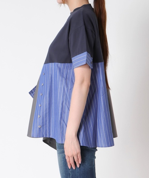 Cepica（セピカ）の「STRIPE COLORED TOPS（シャツ/ブラウス・レディース・ネイビー・FREE）」の7枚目の写真
