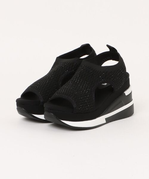MUUM（ムーム）の「【MUUM】厚底 ニットサンダル（サンダル・レディース・ベージュ/ブラック・S/M/L/LL）」の2枚目の写真