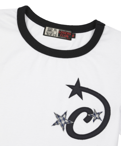 LOSERS CLUB(ルーザーズクラブ)の「スタープリケクロップリンガーTシャツウーマンフィットホワイト(Tシャツ/カットソー・レディース・その他・SMALL)」の3枚目の写真