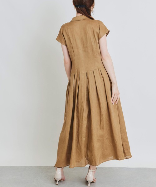 PICCIN（ピッチン）の「リネンテーラーワンピース（ワンピース・レディース・ブラック/モカ・M）」の15枚目の写真