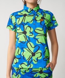 【Loudmouth:ラウドマウス】レディースプレミアムカノコ半袖総柄シャツ ゴルフ 通気性 速乾性