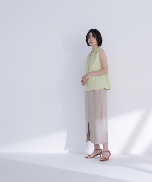 NATURAL BEAUTY BASIC(ナチュラルビューティーベーシック)の「開襟とろみブラウス(シャツ/ブラウス・レディース・ライトグリーン/ブラウン/オフホワイト・フリ-)」の5枚目の写真