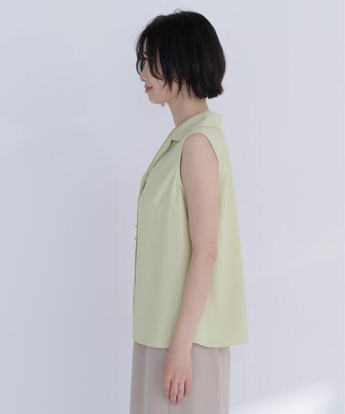 NATURAL BEAUTY BASIC(ナチュラルビューティーベーシック)の「開襟とろみブラウス(シャツ/ブラウス・レディース・ライトグリーン/ブラウン/オフホワイト・フリ-)」の11枚目の写真