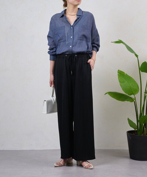 Jena espace merveilleux(ジェナ エスパスメルヴェイユ)の「リラックスイージーパンツ(その他パンツ・レディース・ベージュ/ブラック/グレー・1/2)」の4枚目の写真