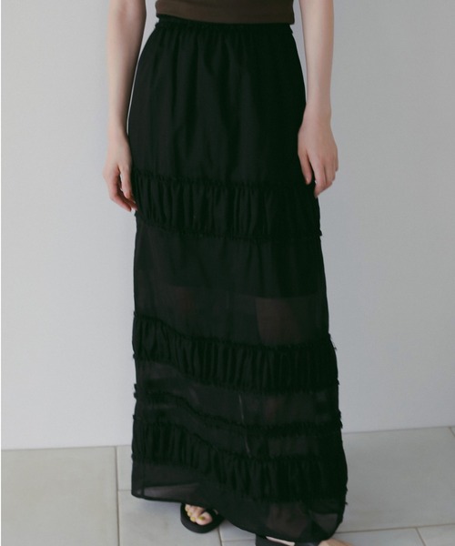 anuke(アンヌーク)の「Tiered Pencil Skirt(スカート・レディース・ブラック・38inch/36inch)」の1枚目の写真