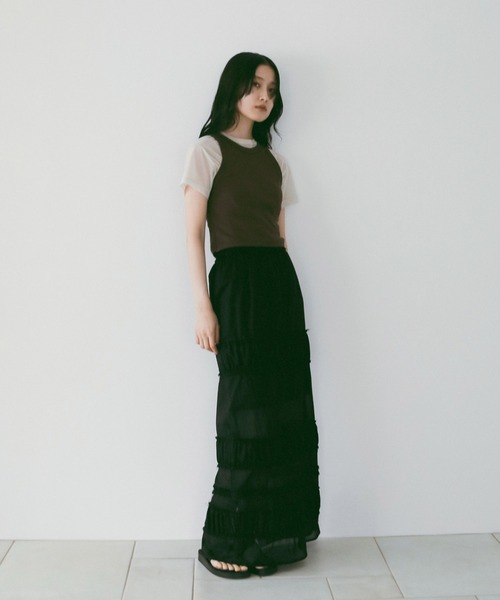 anuke(アンヌーク)の「Tiered Pencil Skirt(スカート・レディース・ブラック・38inch/36inch)」の2枚目の写真