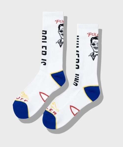 POLeR(ポーラー)の「POLeR/ポーラー SKATE SOCKS(ソックス/靴下・メンズ・ブルー/レッド・FREE)」の2枚目の写真