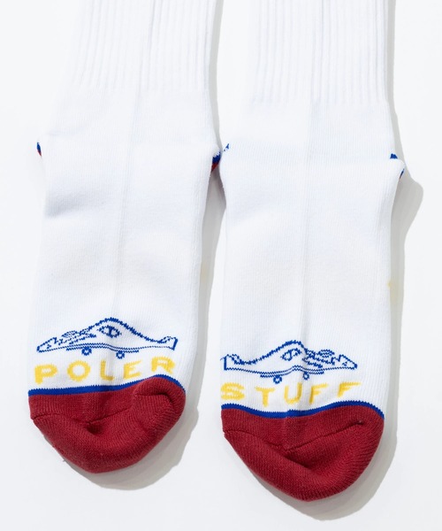 POLeR(ポーラー)の「POLeR/ポーラー SKATE SOCKS(ソックス/靴下・メンズ・ブルー/レッド・FREE)」の4枚目の写真