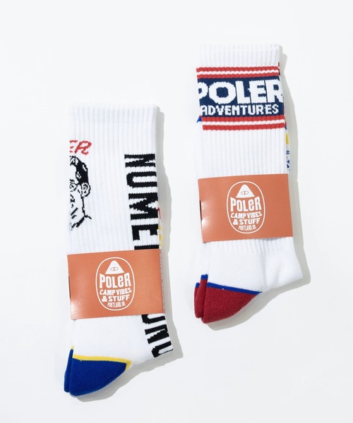 POLeR(ポーラー)の「POLeR/ポーラー SKATE SOCKS(ソックス/靴下・メンズ・ブルー/レッド・FREE)」の14枚目の写真