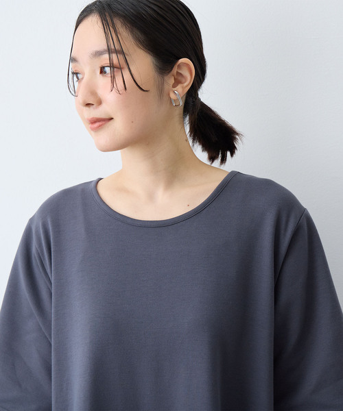 anyfee(エニフィー)の「【anyfee/大きいサイズ】着てサラなめらかポンチ素材Aラインワンピース《接触冷感・吸水速乾》(2026SS)(ワンピース・レディース・ブラック/エメラルド/モカ/オレンジ/チャコール・5L/4L/3L/LL)」の11枚目の写真