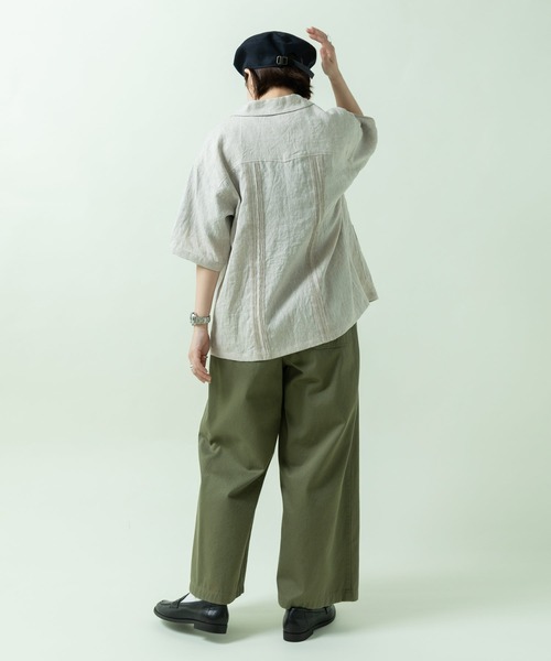 PAR ICI(パーリッシィ)の「フレンチリネン キューバシャツ(シャツ/ブラウス・レディース・レッド/オフホワイト/サックスブルー/ブラウン・FREE)」の11枚目の写真