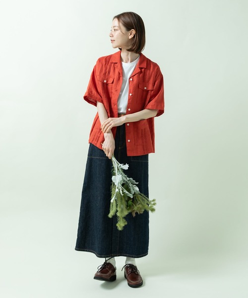 PAR ICI(パーリッシィ)の「フレンチリネン キューバシャツ(シャツ/ブラウス・レディース・レッド/オフホワイト/サックスブルー/ブラウン・FREE)」の18枚目の写真