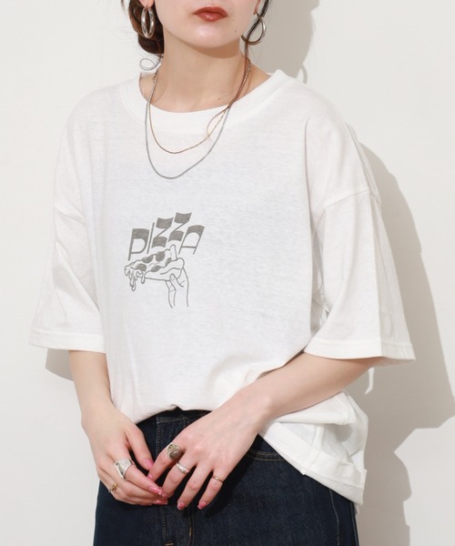 SO(エスオー)の「カットソー 半袖(Tシャツ/カットソー・レディース・オフホワイト/イエロー/スミクロ・FREE)」の1枚目の写真