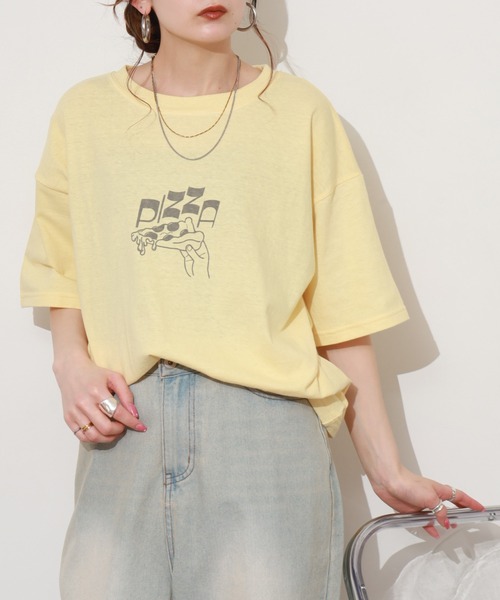 SO(エスオー)の「カットソー 半袖(Tシャツ/カットソー・レディース・オフホワイト/イエロー/スミクロ・FREE)」の3枚目の写真
