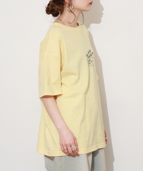 SO(エスオー)の「カットソー 半袖(Tシャツ/カットソー・レディース・オフホワイト/イエロー/スミクロ・FREE)」の8枚目の写真