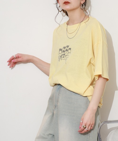 SO(エスオー)の「カットソー 半袖(Tシャツ/カットソー・レディース・オフホワイト/イエロー/スミクロ・FREE)」の13枚目の写真