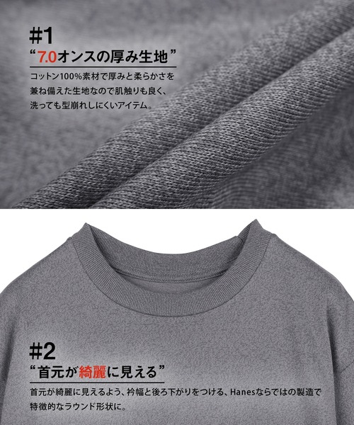 HANES(ヘインズ)の「Hanes ヘインズ MOKU クルーネック 半袖Tシャツ(Tシャツ/カットソー・メンズ・グレー・MEDIUM/LARGE/X-LARGE)」の4枚目の写真