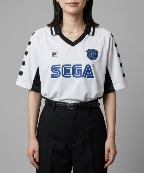 FILA(フィラ)の「S/S TEE / SEGA×FILAコラボゲームシャツ / サッカー(Tシャツ/カットソー・メンズ・ホワイト/ブルー・XL/L/M/S)」の1枚目の写真