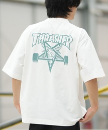 【ムラサキスポーツ限定】THRASHER/スラッシャー 半袖 Tシャツ ロゴ バックプリント 速乾 水陸両用 263TH1ST091