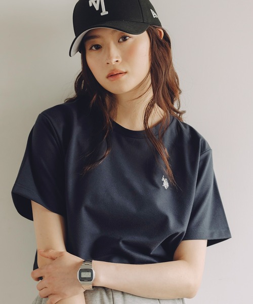 U.S. POLO ASSN.（ユーエスポロアッスン）の「U.S. POLO ASSN. 別注 ワンポイント刺繍 コンパクト半袖ベーシックTシャツ（Tシャツ/カットソー・メンズ・サックスブルー/ピンク/ブラック/ホワイト/ベージュ/ネイビー/チャコール・S/XL/L/M）」の5枚目の写真