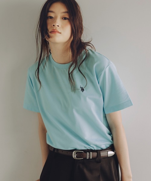 U.S. POLO ASSN.（ユーエスポロアッスン）の「U.S. POLO ASSN. 別注 ワンポイント刺繍 コンパクト半袖ベーシックTシャツ（Tシャツ/カットソー・メンズ・サックスブルー/ピンク/ブラック/ホワイト/ベージュ/ネイビー/チャコール・S/XL/L/M）」の6枚目の写真