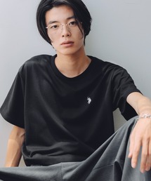 U.S. POLO ASSN.（ユーエスポロアッスン）の「U.S. POLO ASSN. 別注 ワンポイント刺繍 コンパクト半袖ベーシックTシャツ（Tシャツ/カットソー）」