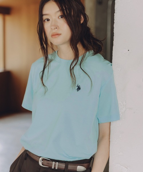 U.S. POLO ASSN.（ユーエスポロアッスン）の「U.S. POLO ASSN. 別注 ワンポイント刺繍 コンパクト半袖ベーシックTシャツ（Tシャツ/カットソー・メンズ・サックスブルー/ピンク/ブラック/ホワイト/ベージュ/ネイビー/チャコール・S/XL/L/M）」の15枚目の写真