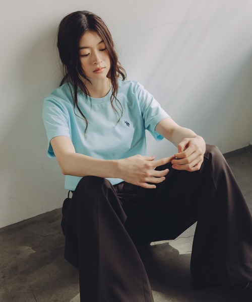 U.S. POLO ASSN.（ユーエスポロアッスン）の「U.S. POLO ASSN. 別注 ワンポイント刺繍 コンパクト半袖ベーシックTシャツ（Tシャツ/カットソー・メンズ・サックスブルー/ピンク/ブラック/ホワイト/ベージュ/ネイビー/チャコール・S/XL/L/M）」の12枚目の写真