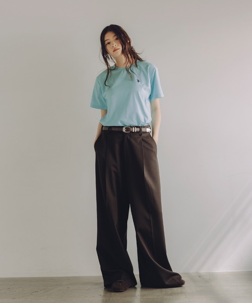 U.S. POLO ASSN.（ユーエスポロアッスン）の「U.S. POLO ASSN. 別注 ワンポイント刺繍 コンパクト半袖ベーシックTシャツ（Tシャツ/カットソー・メンズ・サックスブルー/ピンク/ブラック/ホワイト/ベージュ/ネイビー/チャコール・S/XL/L/M）」の17枚目の写真