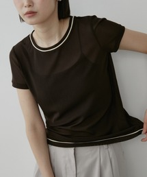 Aunt Marie's（アントマリーズ）の「カラーステッチシアートップス（Tシャツ/カットソー）」