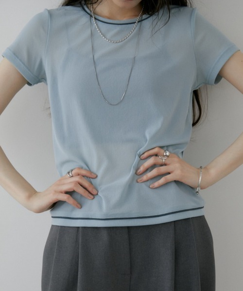 トップス Yard カラーステッチシアートップス（Tシャツ/カットソー）｜Aunt Marie's