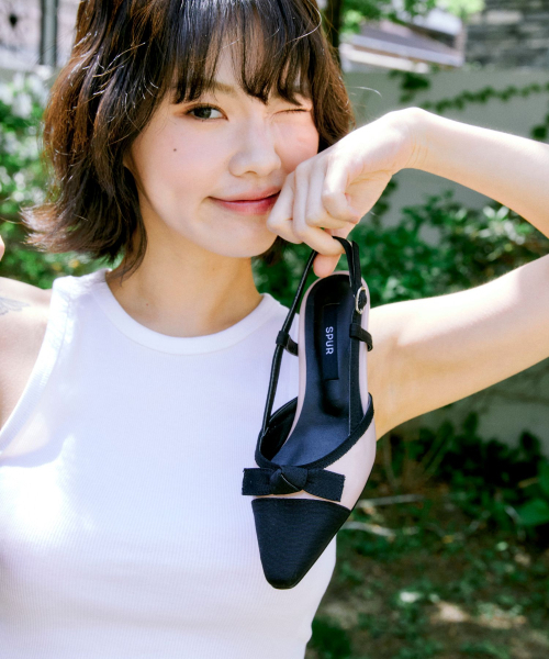 SPUR（シュプール）の「ジェイドオリガミボウスリングバックパンプス5cm -VS8067 (3カラー)（パンプス・レディース・アイボリー/ピンク系その他/ブラック・22.5cm/23cm/24cm/24.5cm/25cm/23.5cm）」の5枚目の写真