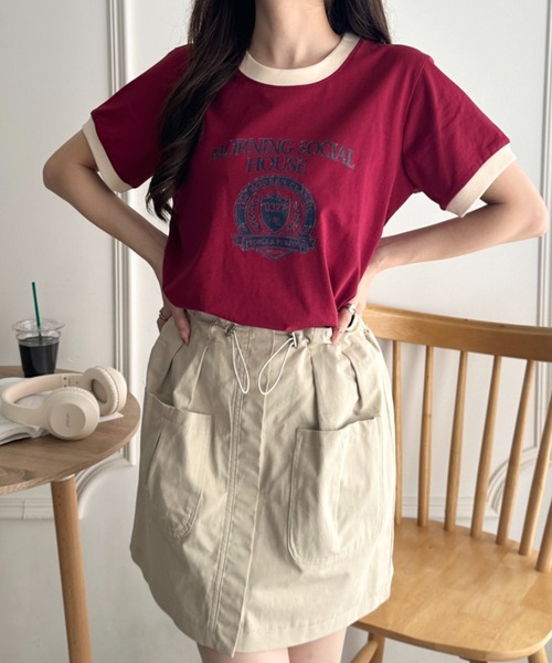 CLEA(クレア)の「ヴィンテージ風アソートロゴプリント配色リンガー半袖Tシャツ(Tシャツ/カットソー・レディース・その他2/その他1/その他4/その他3・FREE)」の10枚目の写真