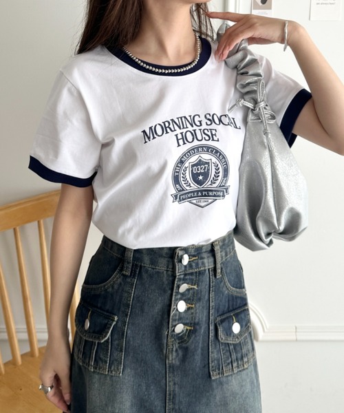 CLEA(クレア)の「ヴィンテージ風アソートロゴプリント配色リンガー半袖Tシャツ(Tシャツ/カットソー・レディース・その他2/その他1/その他4/その他3・FREE)」の14枚目の写真
