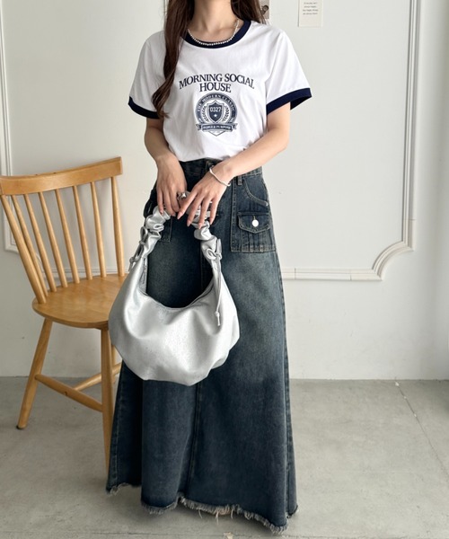 CLEA(クレア)の「ヴィンテージ風アソートロゴプリント配色リンガー半袖Tシャツ(Tシャツ/カットソー・レディース・その他2/その他1/その他4/その他3・FREE)」の15枚目の写真