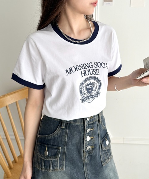 CLEA(クレア)の「ヴィンテージ風アソートロゴプリント配色リンガー半袖Tシャツ(Tシャツ/カットソー・レディース・その他2/その他1/その他4/その他3・FREE)」の17枚目の写真