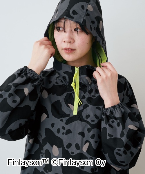 シロップ．（シロップ．）の「【UVカット】フィンレイソン　パンダが集う 軽やかアノラック〈スクココス〉（ブルゾン・レディース・ブラック系その他・S/3L/LL/L/M）」の9枚目の写真