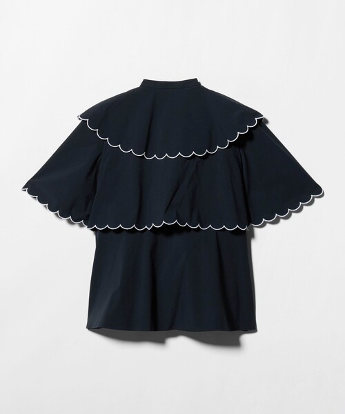 UNITED ARROWS(ユナイテッドアローズ)の「スカラップ フリル ブラウス ‐はっ水 UVカット 防しわ ウォッシャブル‐(シャツ/ブラウス・レディース・ブラック/ネイビー/ホワイト・FREE)」の6枚目の写真